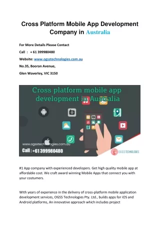 cross platform mobile app development company