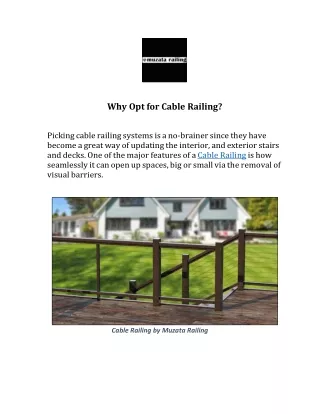 Muzata Railing: Perfect Cable Railing Design Ideas for your Interior
