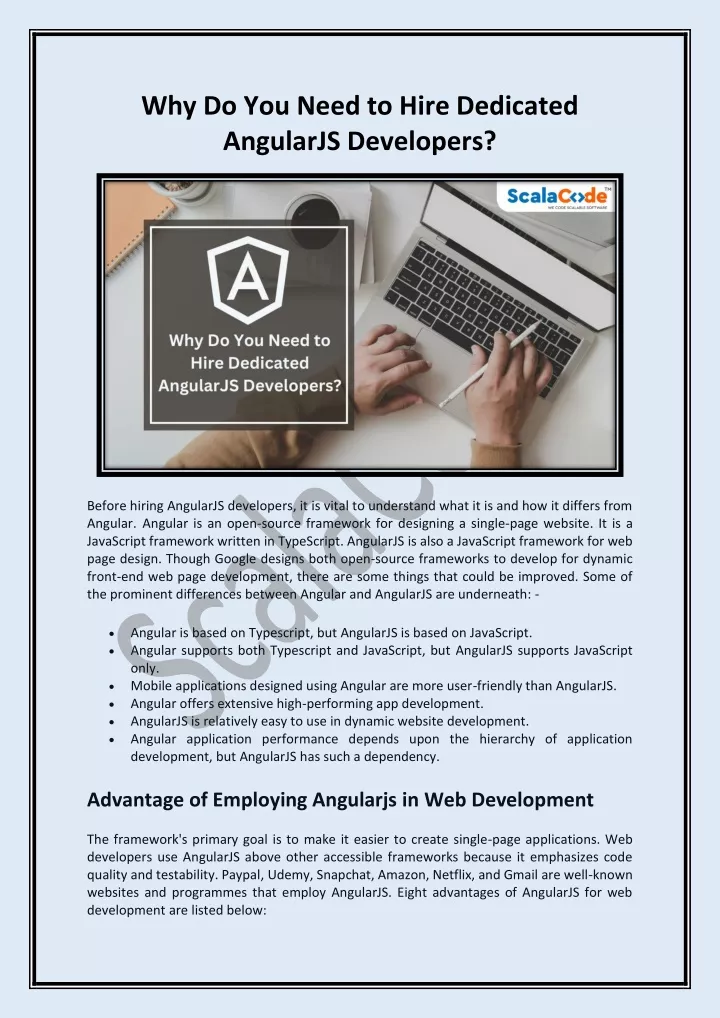why do you need to hire dedicated angularjs