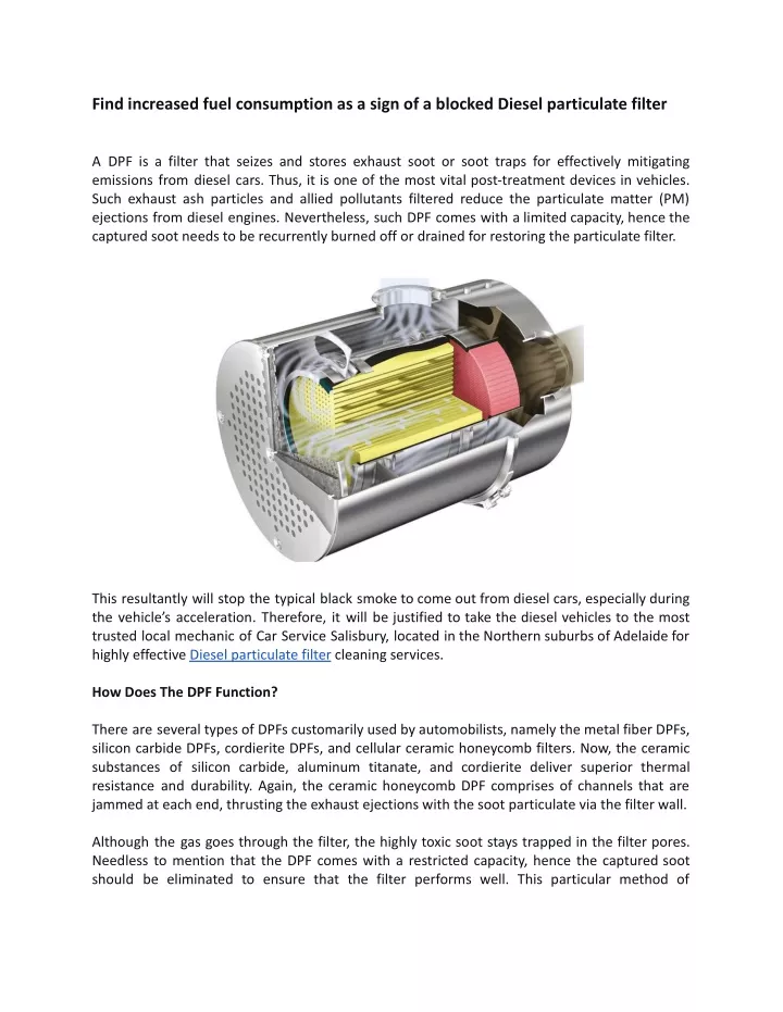 find increased fuel consumption as a sign