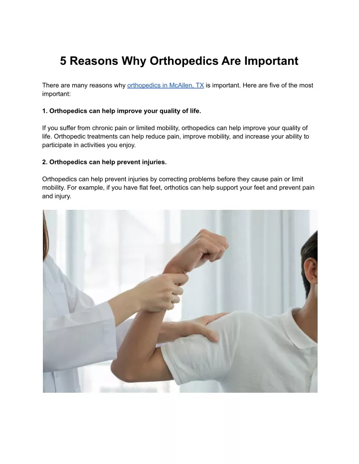 5 reasons why orthopedics are important