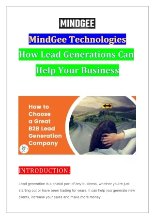 How Lead Generations Can Help Your Business |MindGee