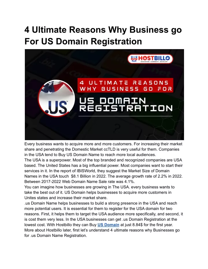 4 ultimate reasons why business go for us domain