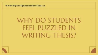 Why do Students Feel Puzzled in Writing Thesis