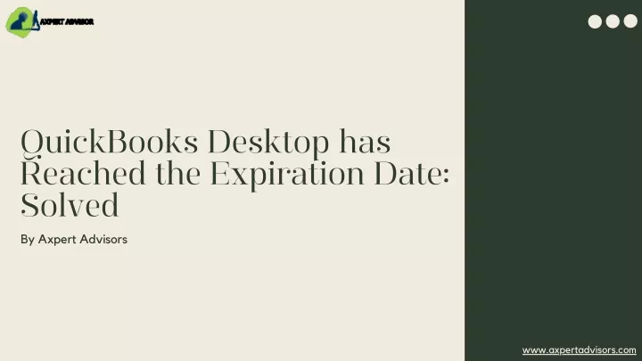 quickbooks desktop has reached the expiration