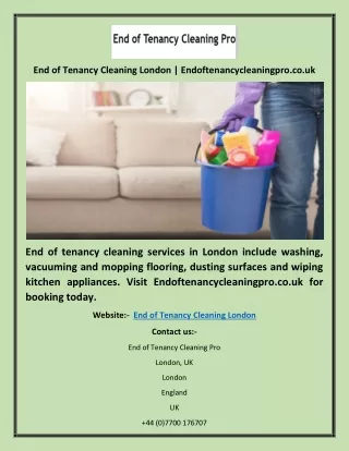 End of Tenancy Cleaning London | Endoftenancycleaningpro.co.uk