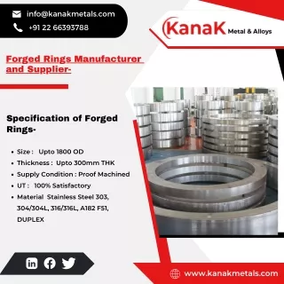 Kanak Metals & Alloys| round bar | forged ring | forged circle
