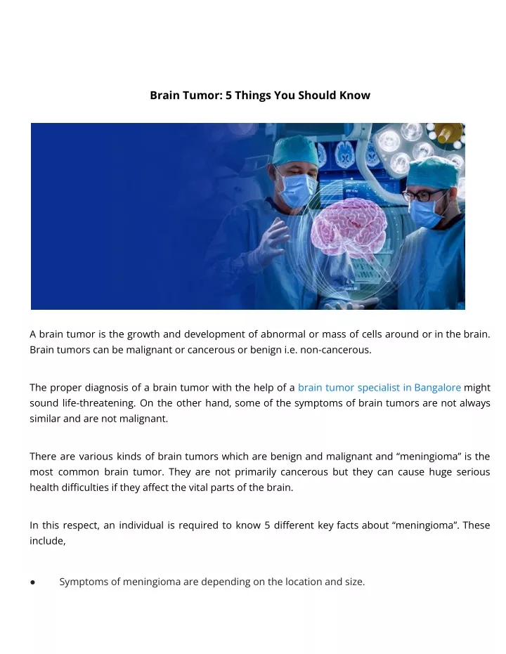 brain tumor 5 things you should know