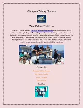 Tuna Fishing Venice LA