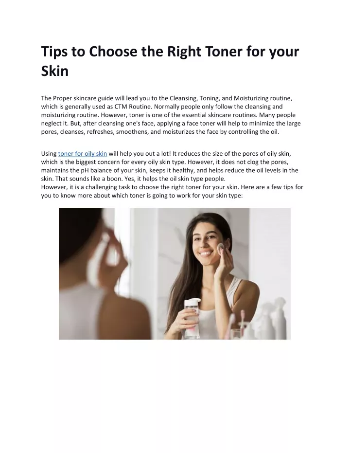 tips to choose the right toner for your skin