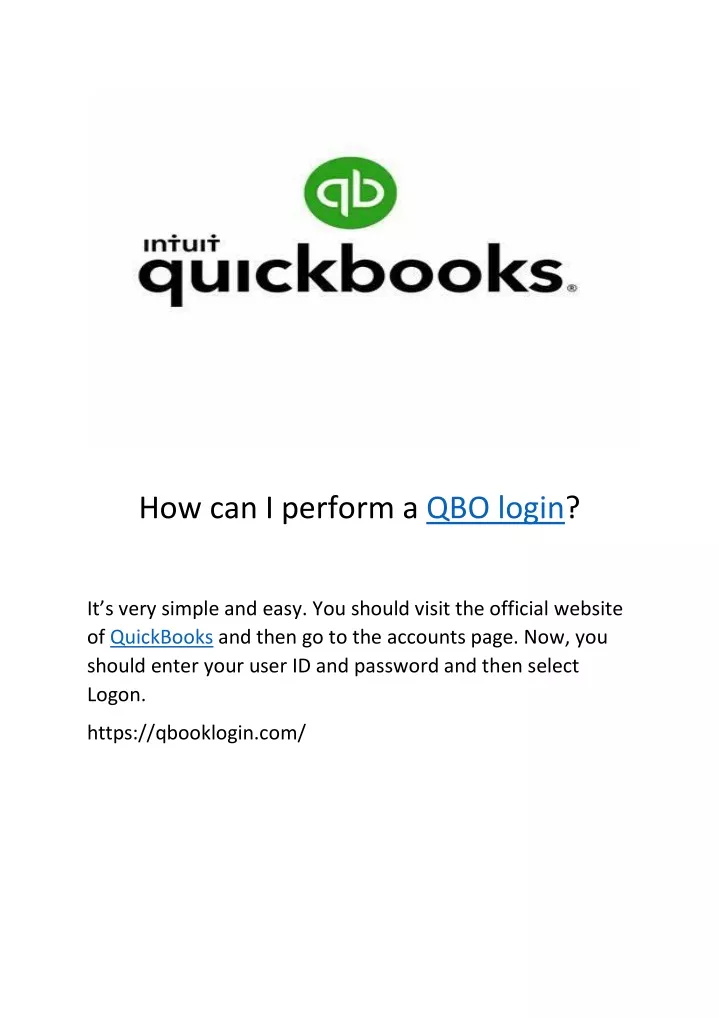 how can i perform a qbo login