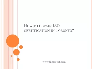How to obtain ISO certification in Toronto