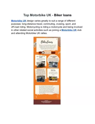 Top Motorbike UK - Biker loans