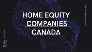 Home Equity companies Canada