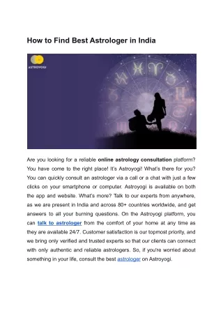 How to Find Best Astrologer in India