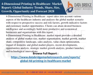 4 dimensional printing in healthcare market