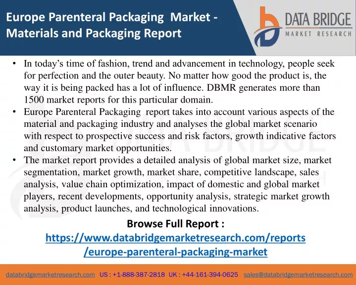 europe parenteral packaging market materials