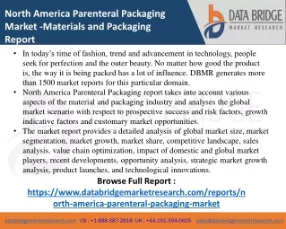 North America Parenteral Packaging market