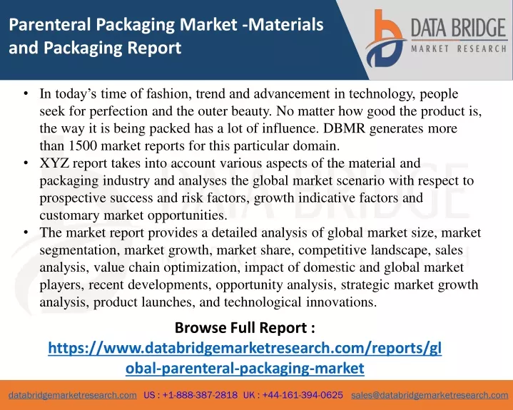 parenteral packaging market materials
