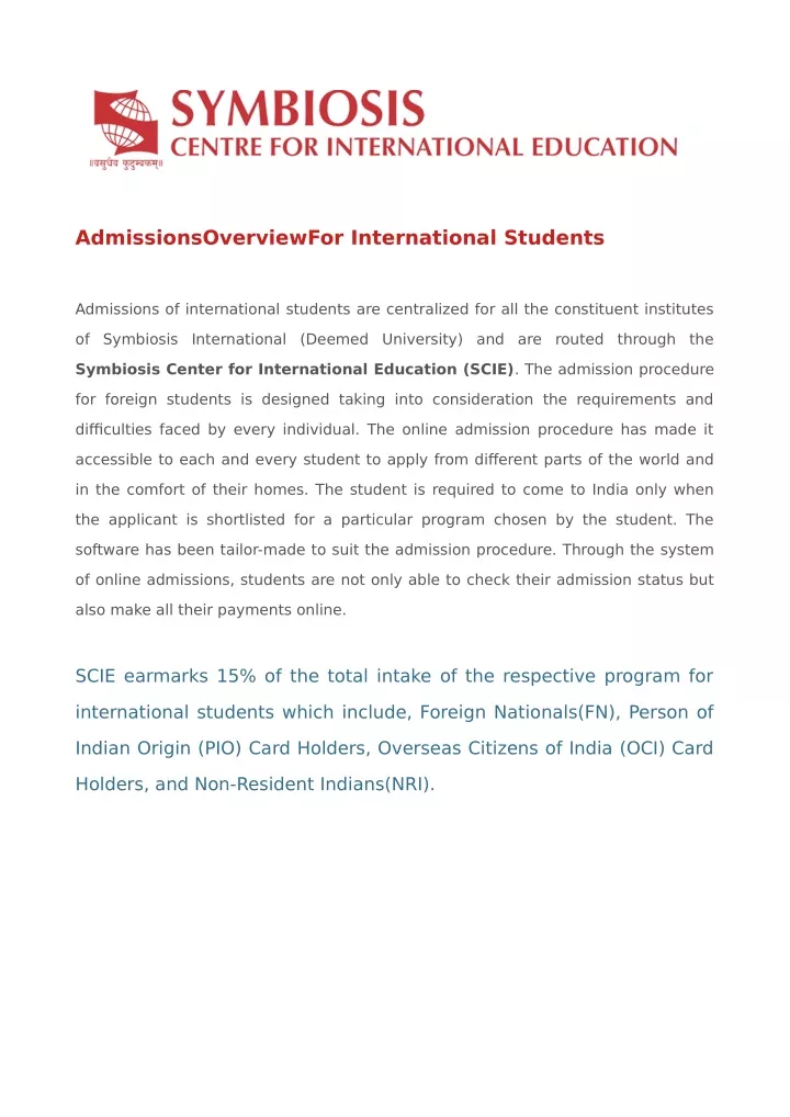 admissionsoverviewfor international students