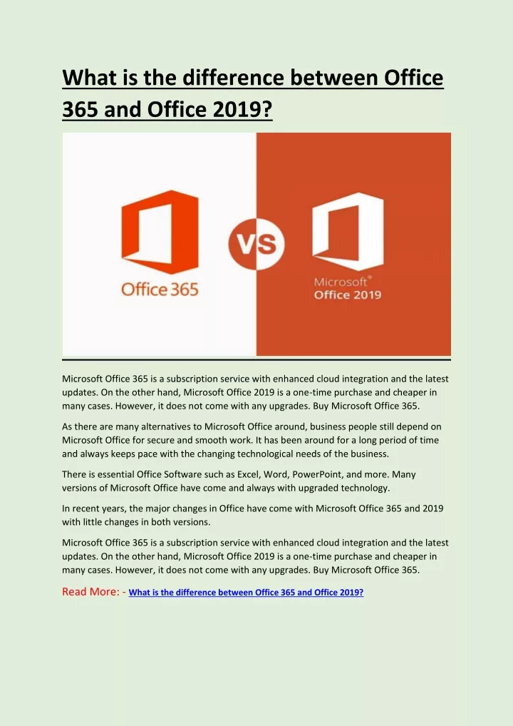 Ppt What Is The Difference Between Office 365 And Office 2019 Powerpoint Presentation Id 2617