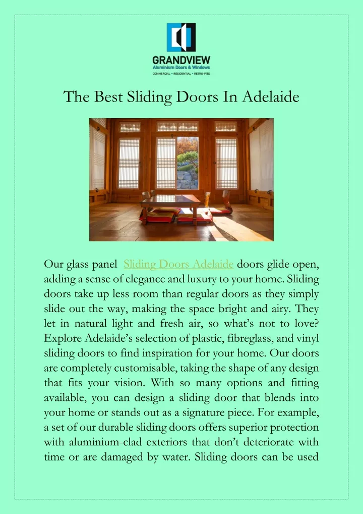 the best sliding doors in adelaide