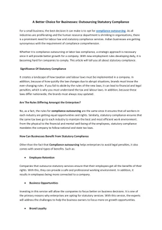 a better choice for businesses outsourcing