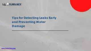 Tips for Detecting Leaks Early and Preventing Water Damage