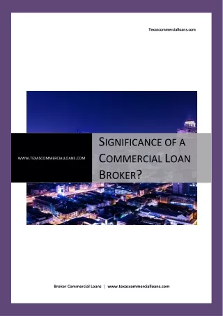 Significance of a Commercial Loan Broker