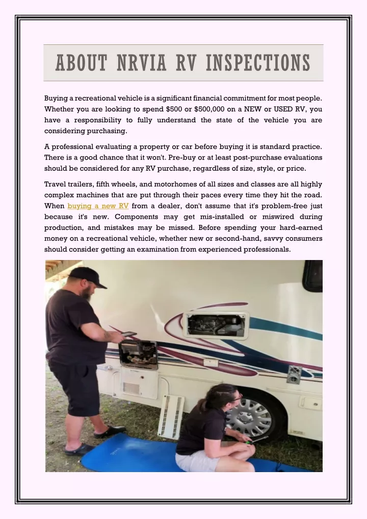 about nrvia rv inspections