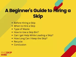A Beginner’s Guide to Hiring a Skip