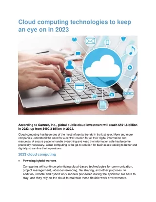 cloud computing technologies to keep