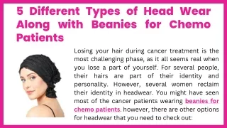 5 Different Types of Head Wear Along with Beanies for Chemo Patients