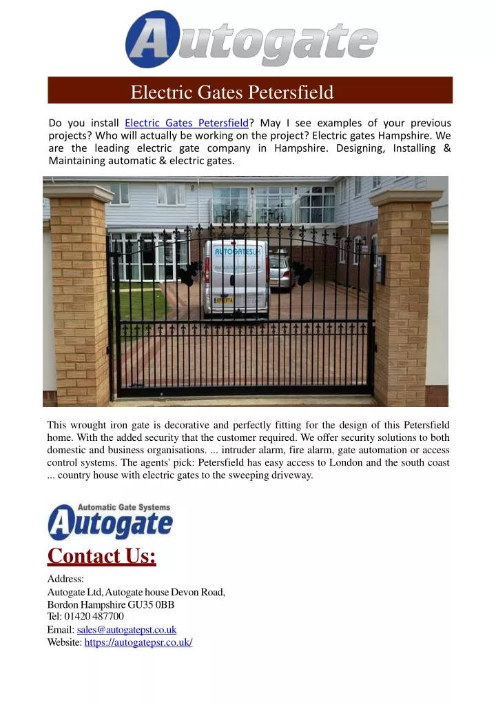 electric gates petersfield