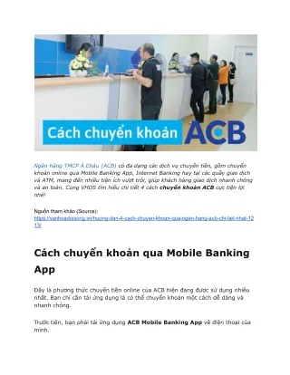 Huong dan 4 cach chuyen khoan qua ngan hang ACB chi tiet nhat