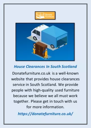 House Clearances In South Scotland | Donatefurniture.co.uk