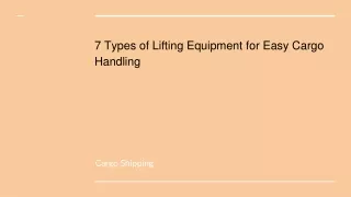 7 Types of Lifting Equipment for Easy Cargo Handling