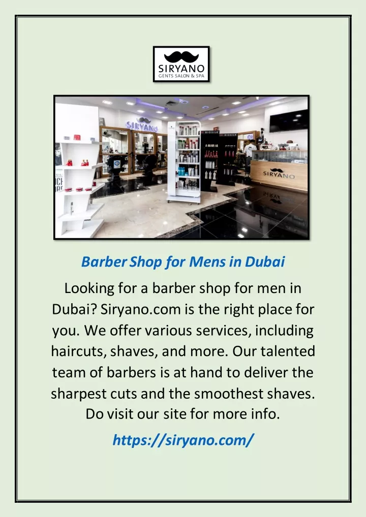 barber shop for mens in dubai