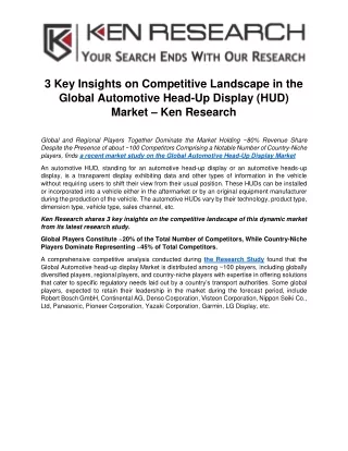 3 key insights on competitive landscape