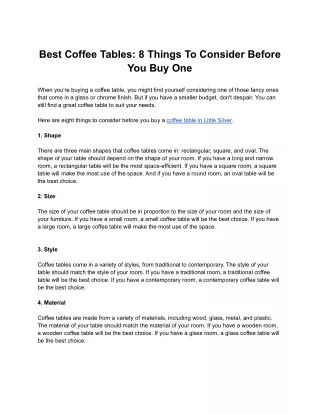 best coffee tables 8 things to consider before