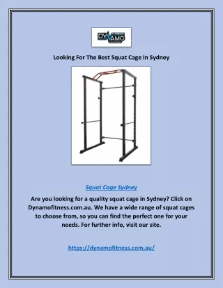 looking for the best squat cage in sydney