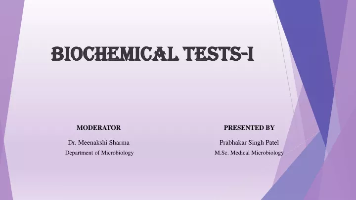 biochemical tests i