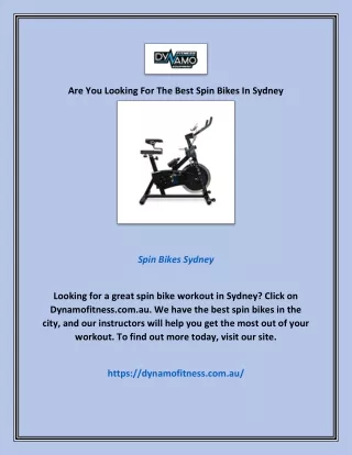are you looking for the best spin bikes in sydney