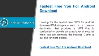 Fastest Free Vpn For Android Download    Tickettoaplanet.com