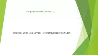 Quickbooks Online Setup Services Evergreenbusinessservicesllc.com......