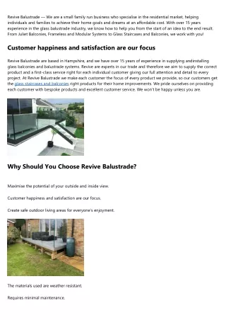 revive balustrade we are a small family