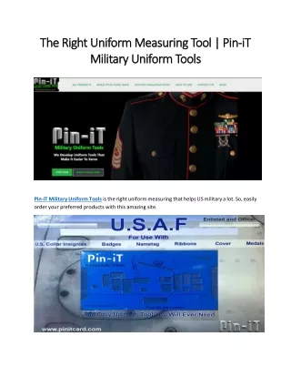 the right uniform measuring tool pin the right
