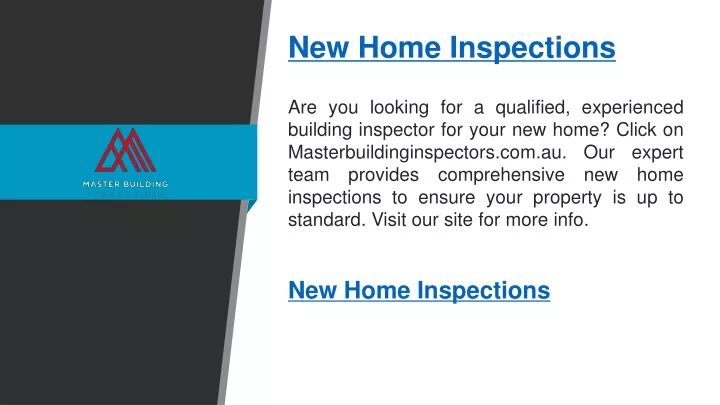 new home inspections