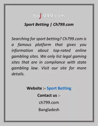 Sport Betting Ch799