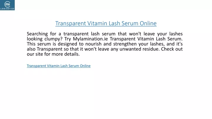 transparent vitamin lash serum online